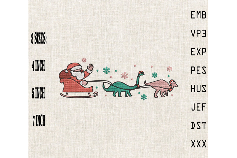 santa-claus-and-his-dinosaur-sleigh-xmas-embroidery