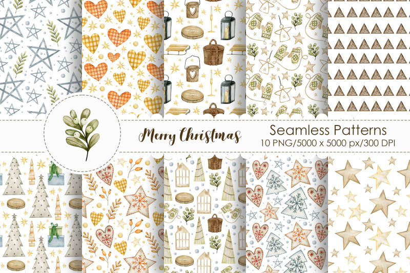 watercolor-merry-christmas-seamless-patterns