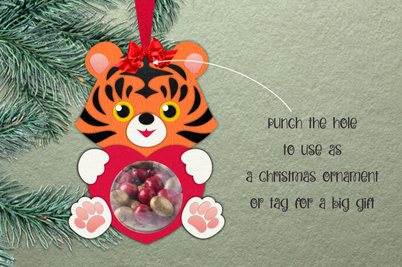 tiger-candy-dome-christmas-paper-craft-template