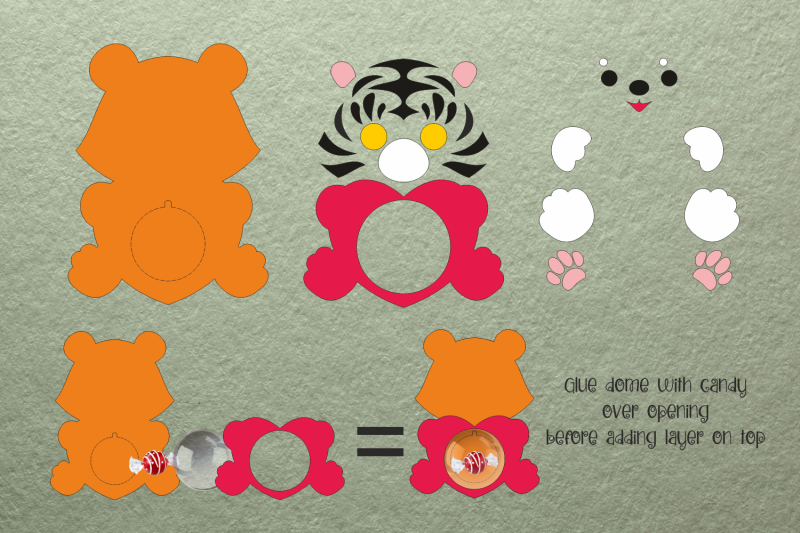 tiger-candy-dome-christmas-paper-craft-template