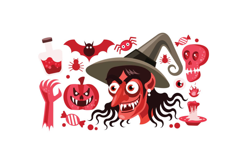 set-of-halloween-vector-illustration