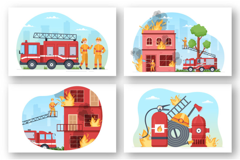 11-fire-department-or-firefighter-illustration