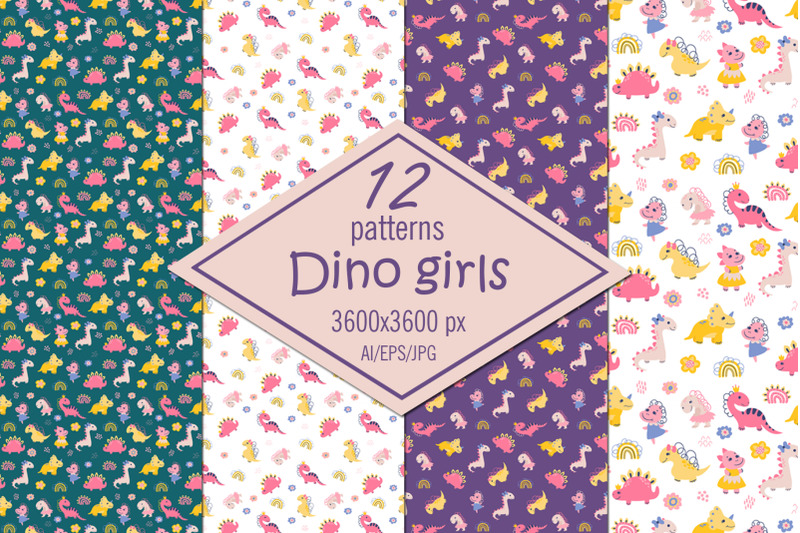 dino-girls-digital-paper-seamless-patterns