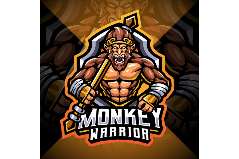 monkey-warrior-esport-mascot-logo-design