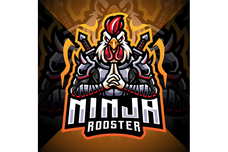 ninja-rooster-esport-mascot-logo-design