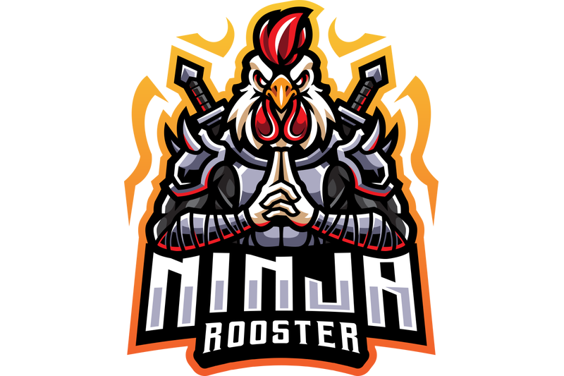 ninja-rooster-esport-mascot-logo-design