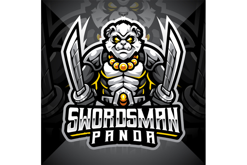 swordsman-panda-esport-mascot-logo-design