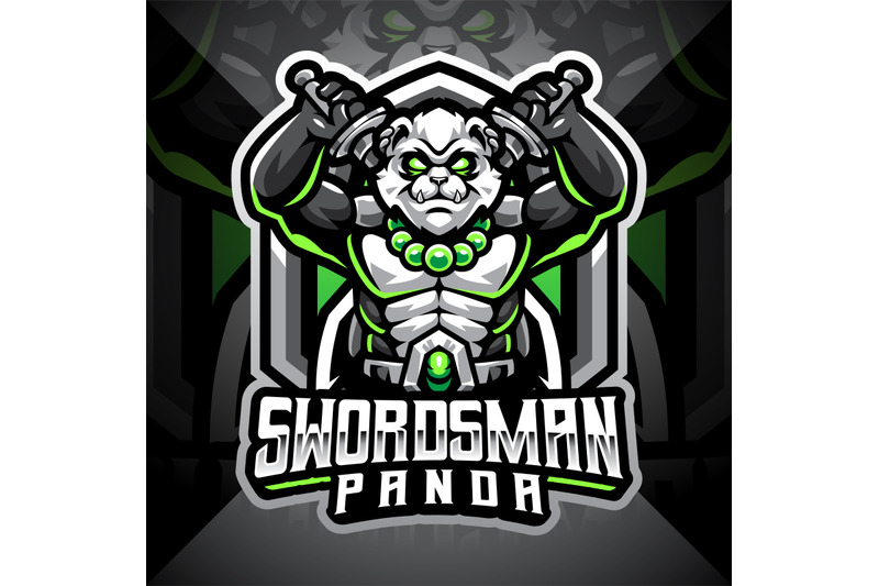 swordsman-panda-esport-mascot-logo-design