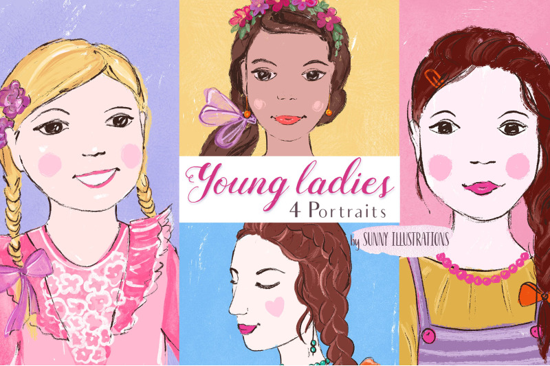 young-ladies-set-of-portraits