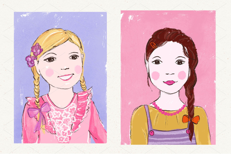 young-ladies-set-of-portraits