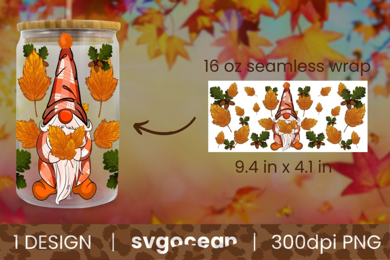 fall-gnome-can-glass-beer-can-16-oz-libbey-glass