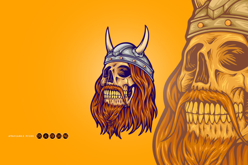 viking-old-man-skull-horned-svg