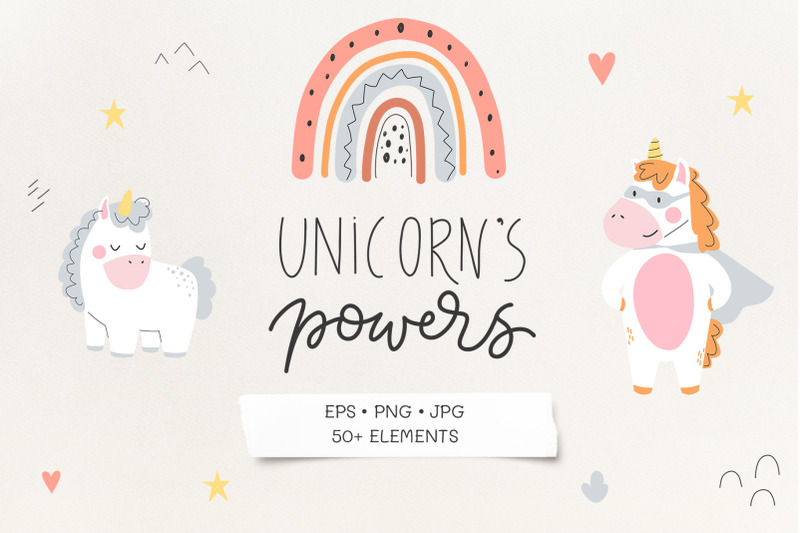 cute-unicorns-elements-collection