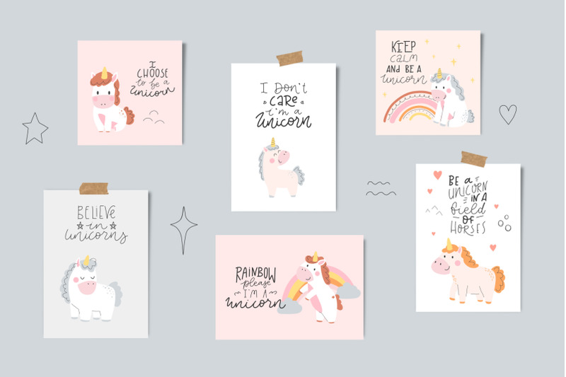 cute-unicorns-cards-collection