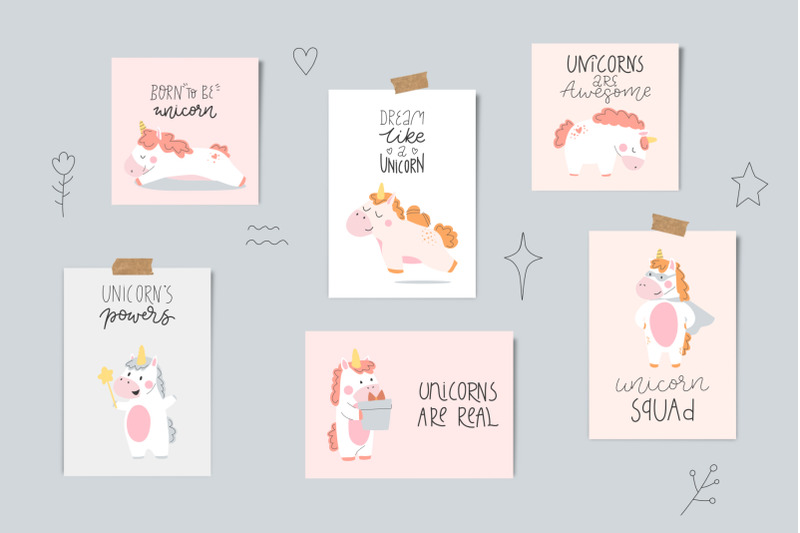 cute-unicorns-cards-collection