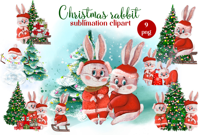 christmas-rabbit-sublimation-clipart-winter-watercolor-hare