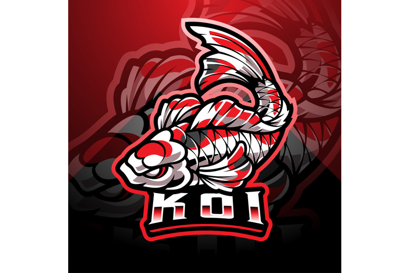 koi-fish-esport-mascot-logo-design