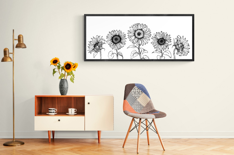 sunflowers-line-art-svg