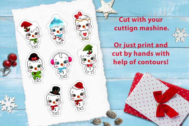 christmas-stickers-pack-cartoon-snowman-printable-sticker