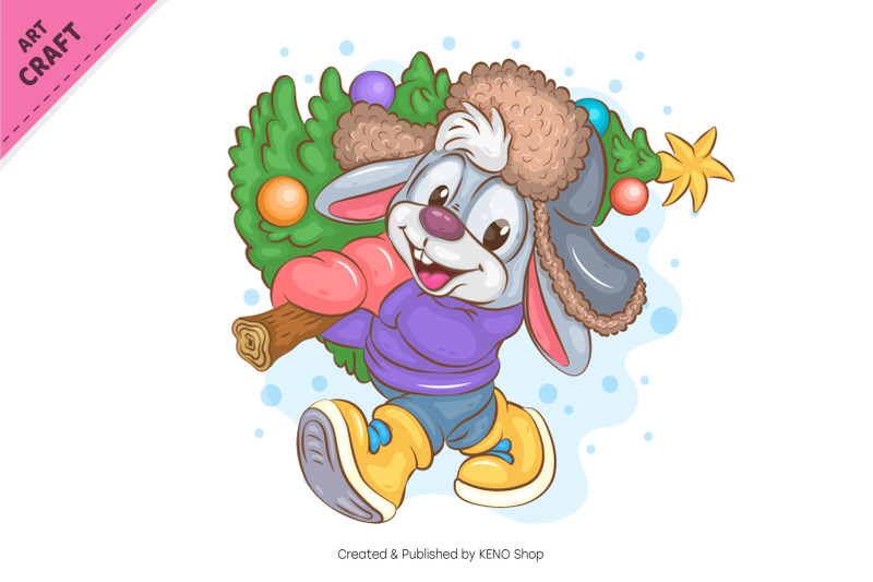 bunny-with-christmas-tree-clipart