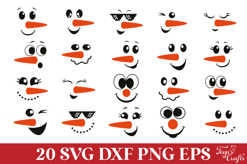 snowman-faces-svg-pack