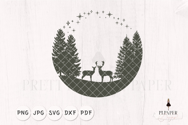christmas-scene-svg-pine-trees-and-deers-in-winter-svg