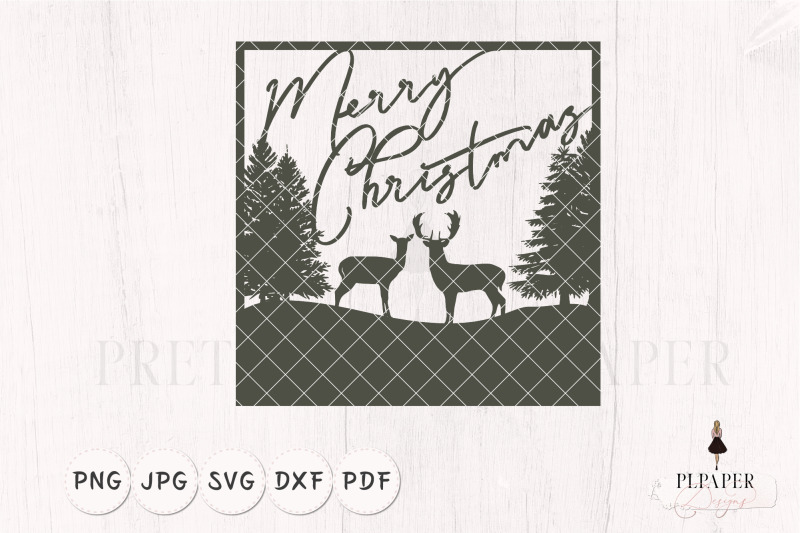 christmas-card-svg-christmas-scene-with-deers-and-pine-trees-svg