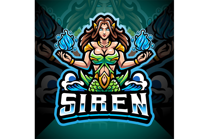 siren-esport-mascot-logo-design