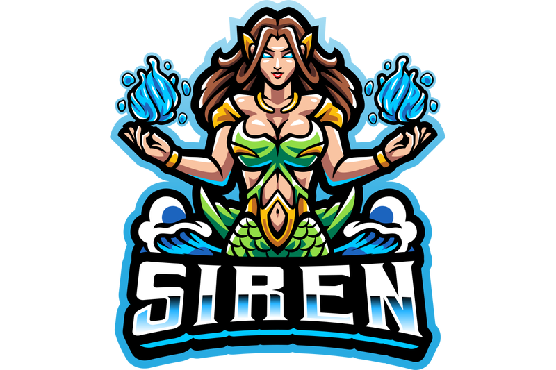 siren-esport-mascot-logo-design