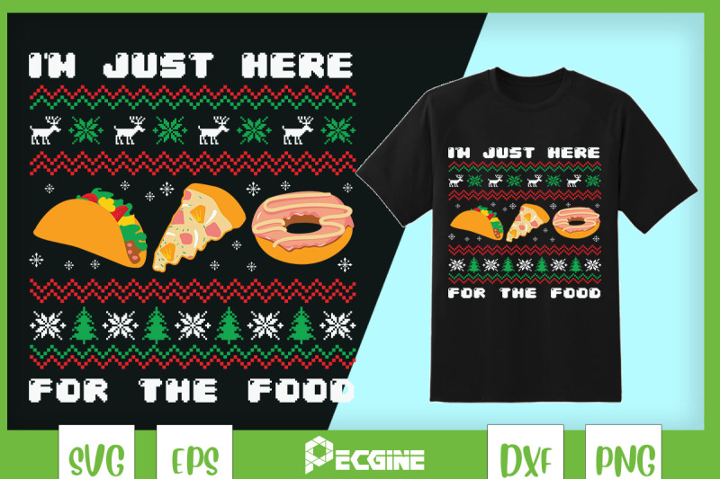 ugly-christmas-sweater-here-for-food