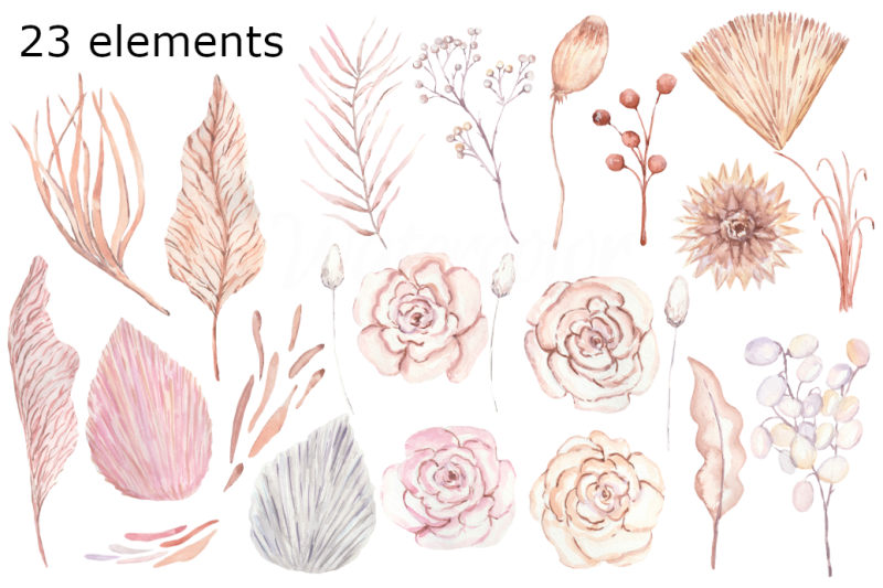 boho-bouquets-watercolor-clipart