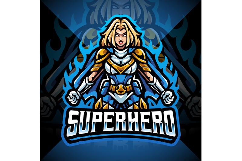 superhero-girls-esport-mascot-logo-design
