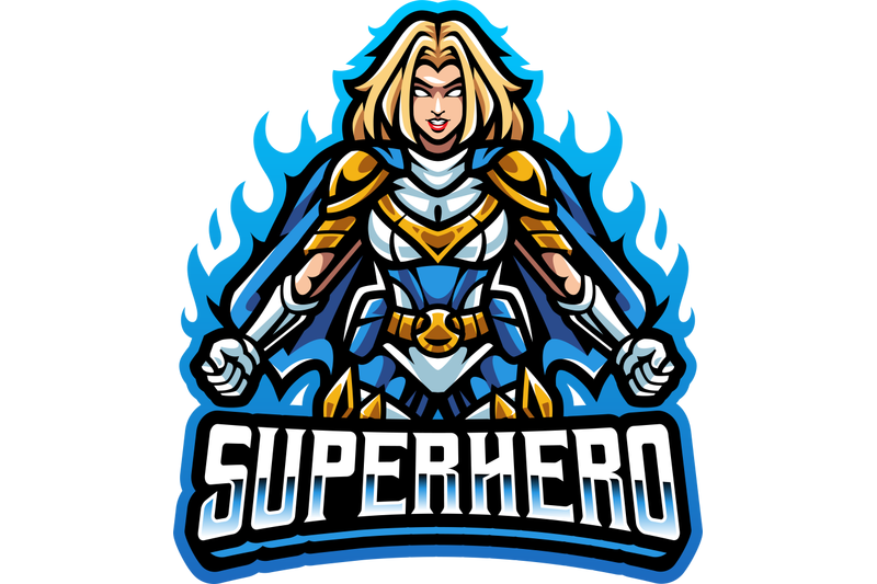 superhero-girls-esport-mascot-logo-design