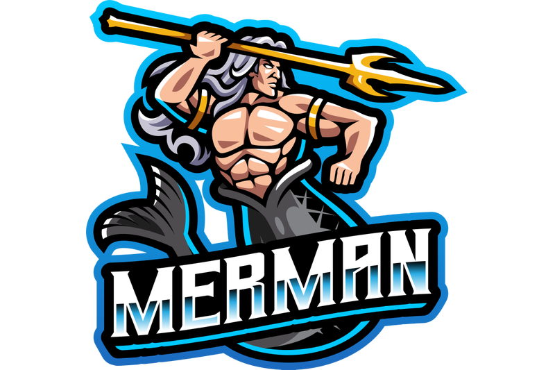 mermaid-man-holding-a-trident-esport-mascot-logo