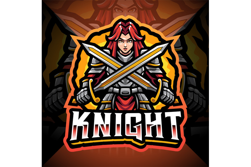 women-knight-esport-mascot-logo-design