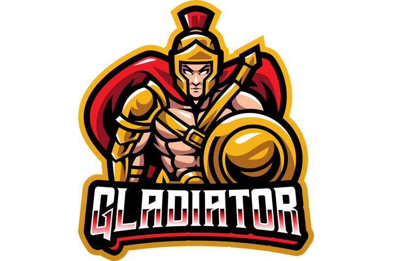 Gladiator esport mascot logo design By Visink | TheHungryJPEG