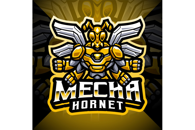 mecha-hornet-esport-mascot-logo-design