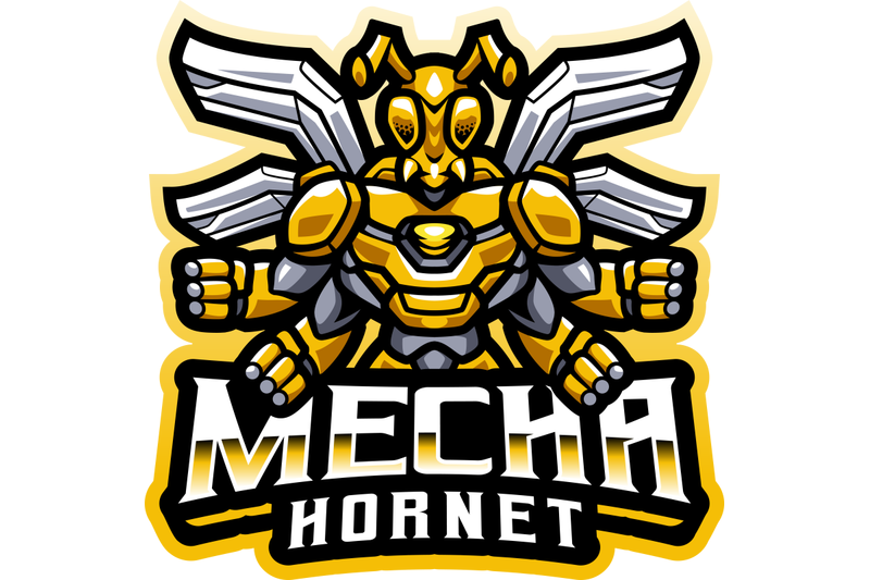 mecha-hornet-esport-mascot-logo-design