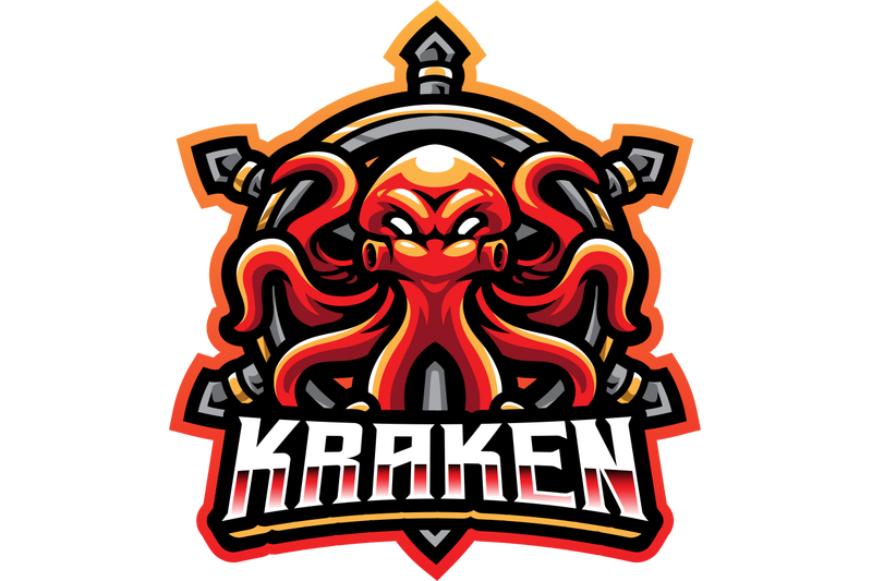 kraken-octopus-esport-mascot-logo-design