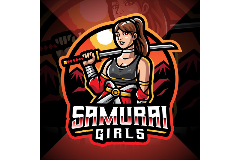 samurai-girls-esport-mascot-logo-design