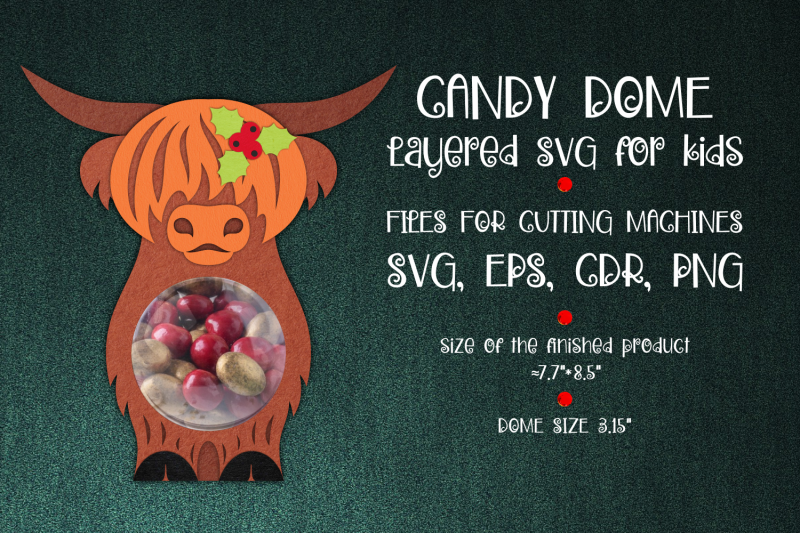 scottish-highland-cow-christmas-candy-dome-template