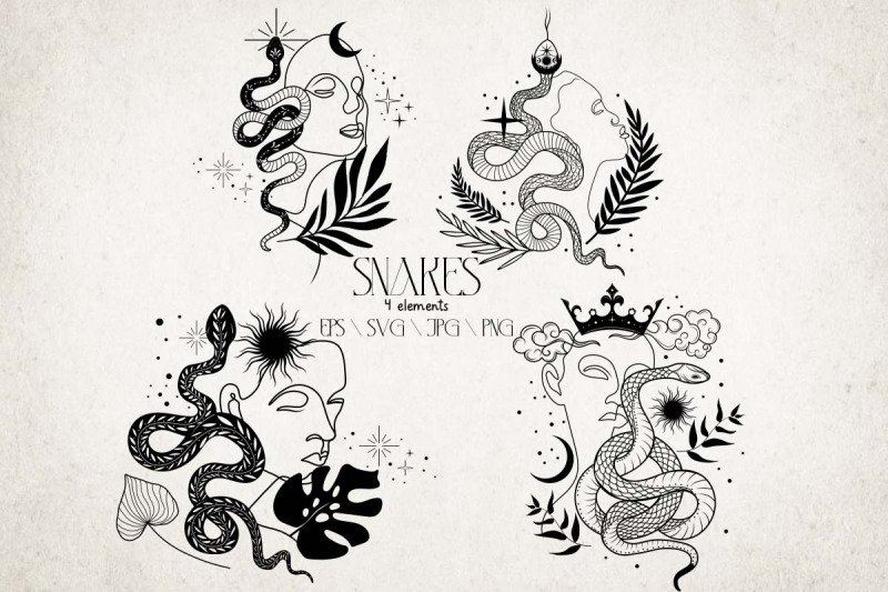snake-svg-mystical-snake-silhouette-girl