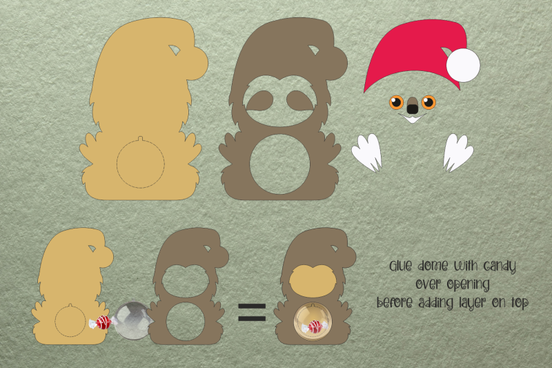 sloth-candy-dome-christmas-paper-craft-template