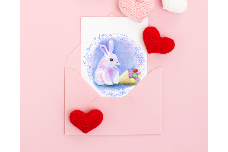 adorable-painting-with-cute-bunny-and-love-quote-in-png