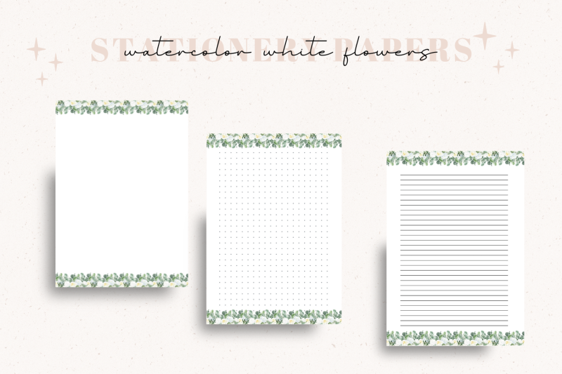 white-flowers-stationery-papers