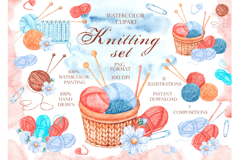 knitting-set-watercolor-clipart-knitting-needles-crochet-thread