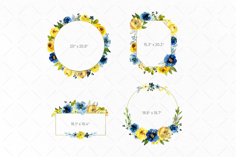 watercolor-blue-amp-yellow-flowers-png