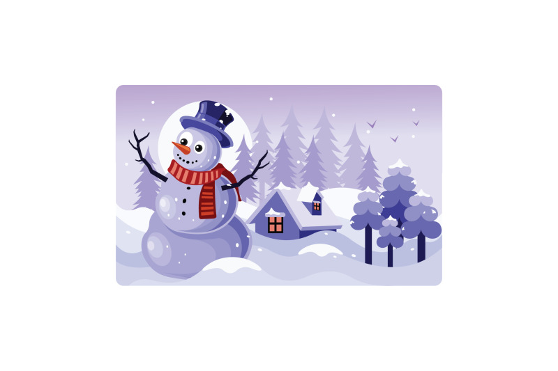 snowman-with-a-scarf-winter-illustration