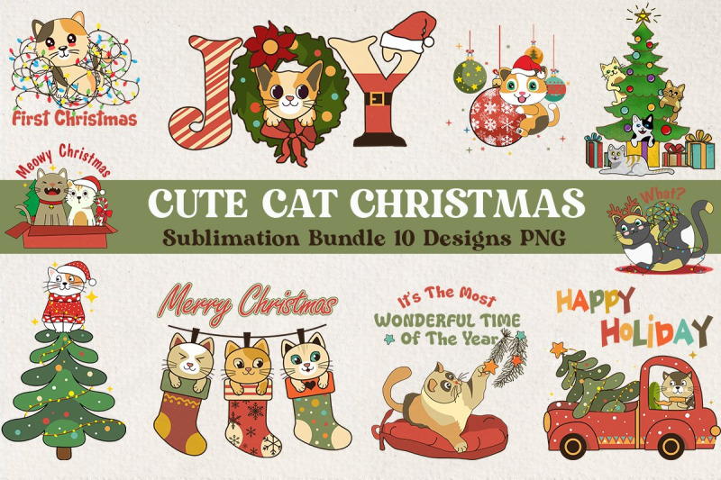 cute-christmas-cat-sublimation-bundle