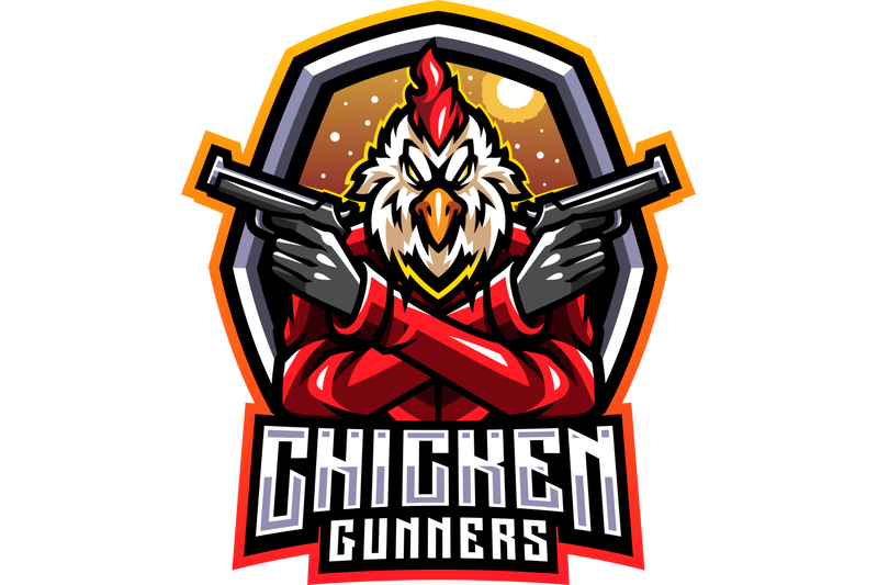 chicken-gunners-mascot-logo-design